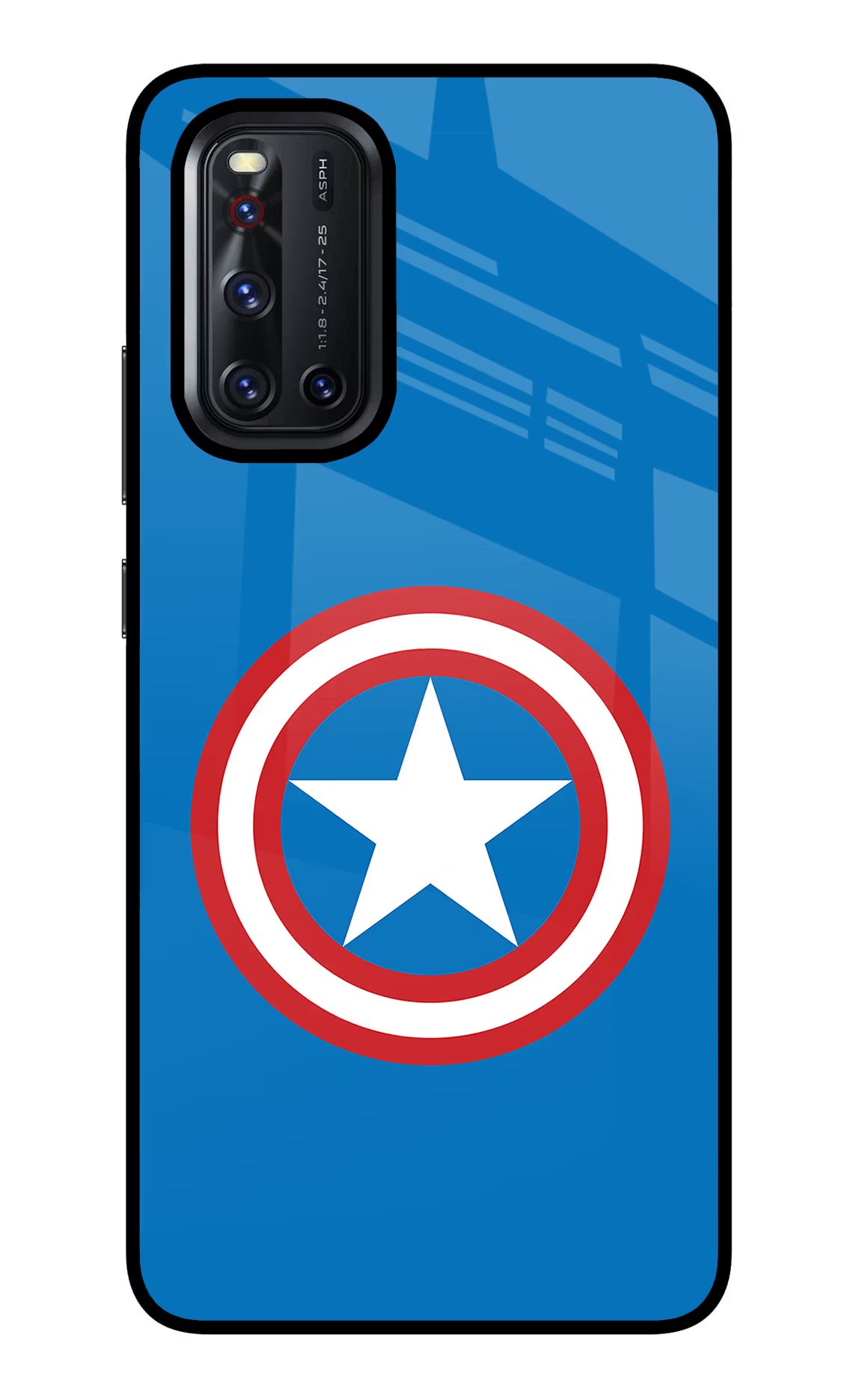 Captain America Logo Vivo V19 Glass Case Back Cover by Casekaro