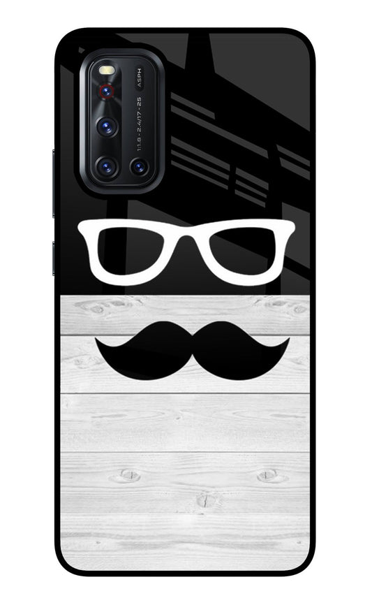 Mustache Vivo V19 Glass Case