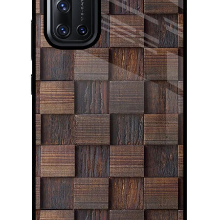 Wooden Cube Design Vivo V19 Glass Case Back Cover by Casekaro