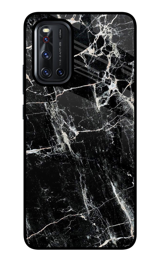 Black Marble Texture Vivo V19 Glass Case