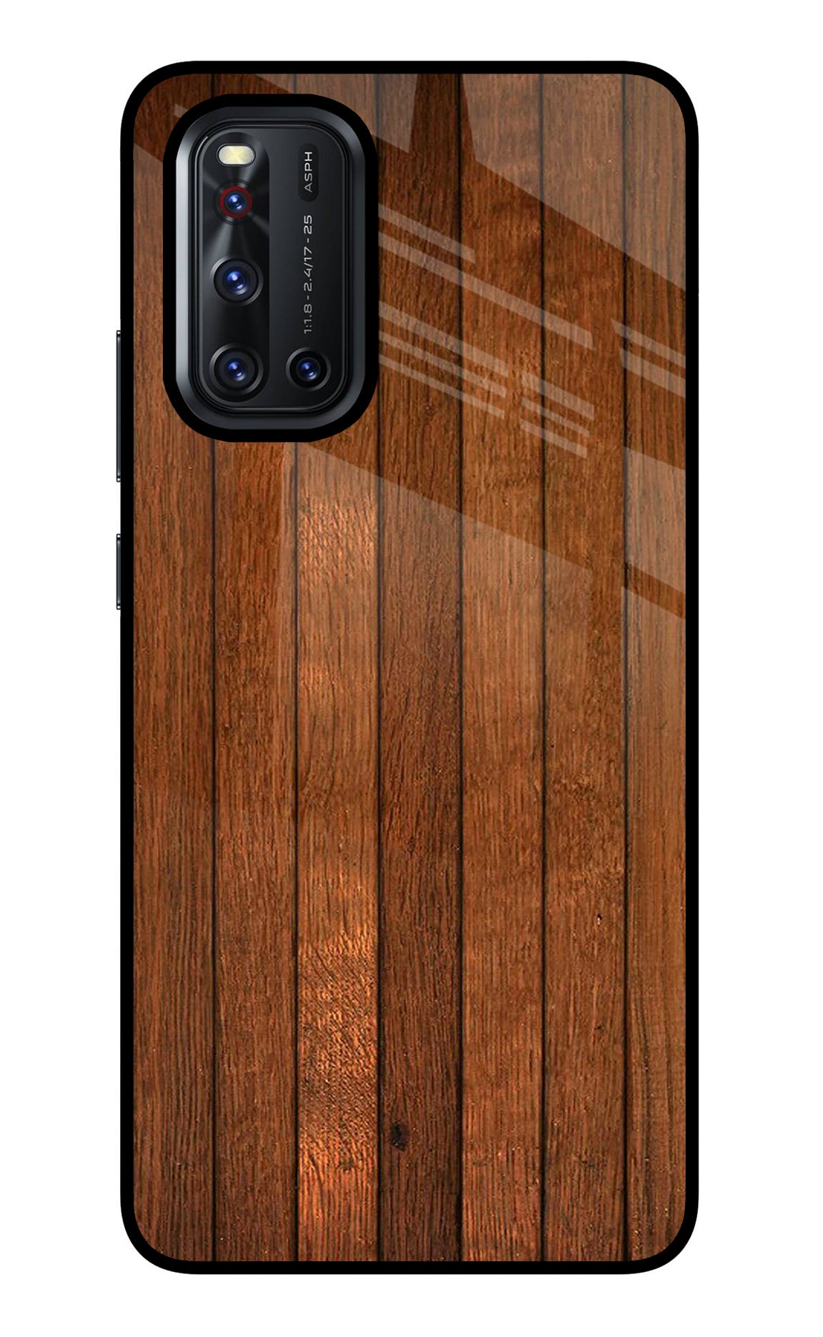 Wooden Artwork Bands Vivo V19 Glass Case