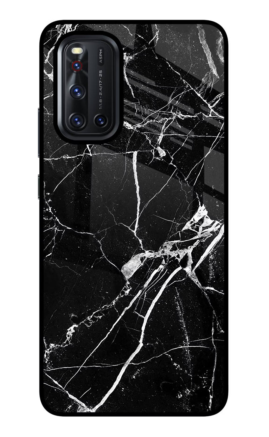 Black Marble Pattern Vivo V19 Back Cover, Glass case