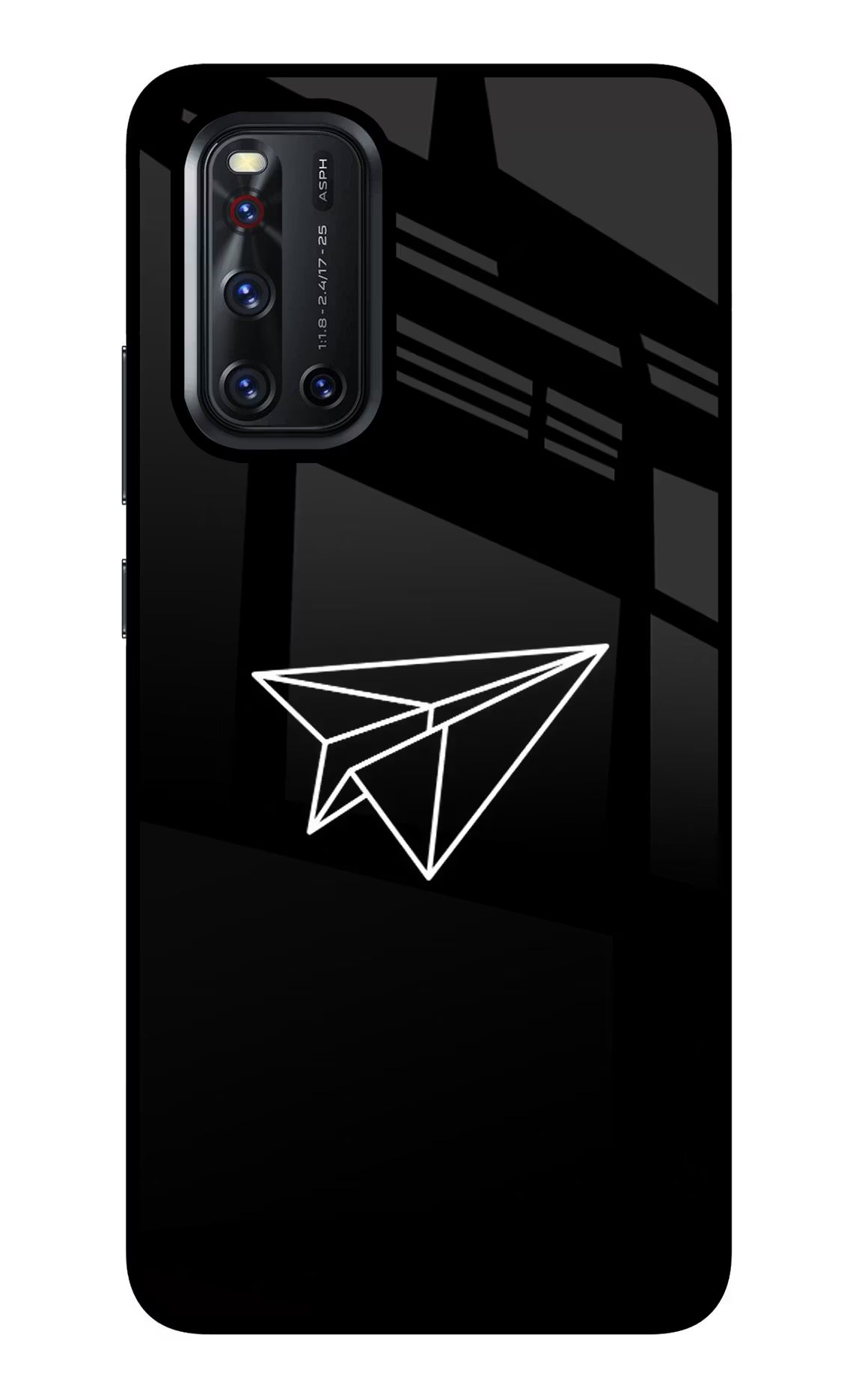 Paper Plane White Vivo V19 Glass Case Back Cover by Casekaro