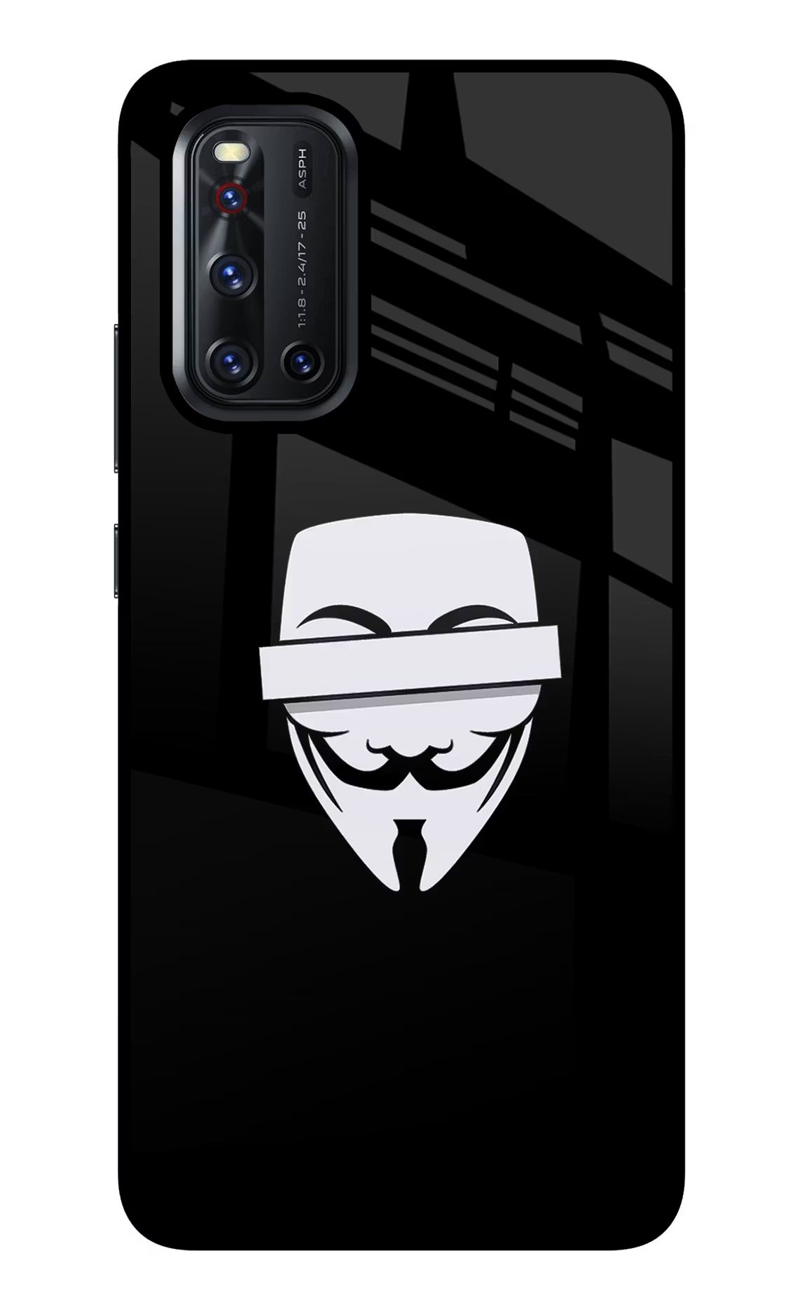 Anonymous Face Vivo V19 Glass Case Back Cover by Casekaro