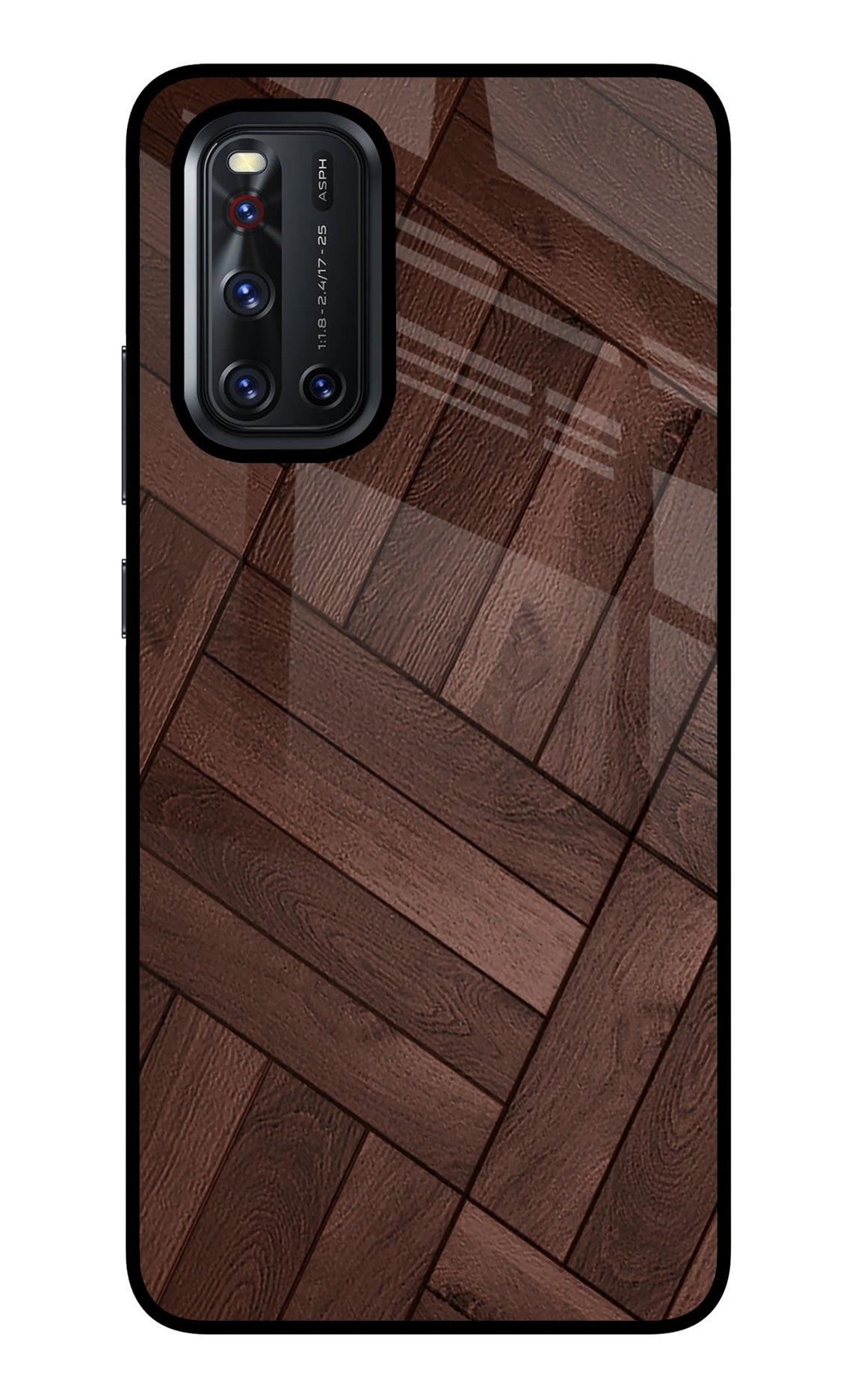 Wooden Texture Design Vivo V19 Glass Case