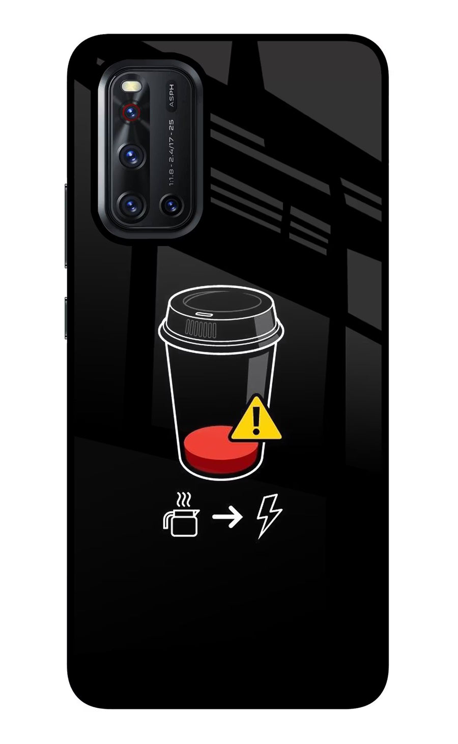 Coffee Vivo V19 Back Cover, Glass case