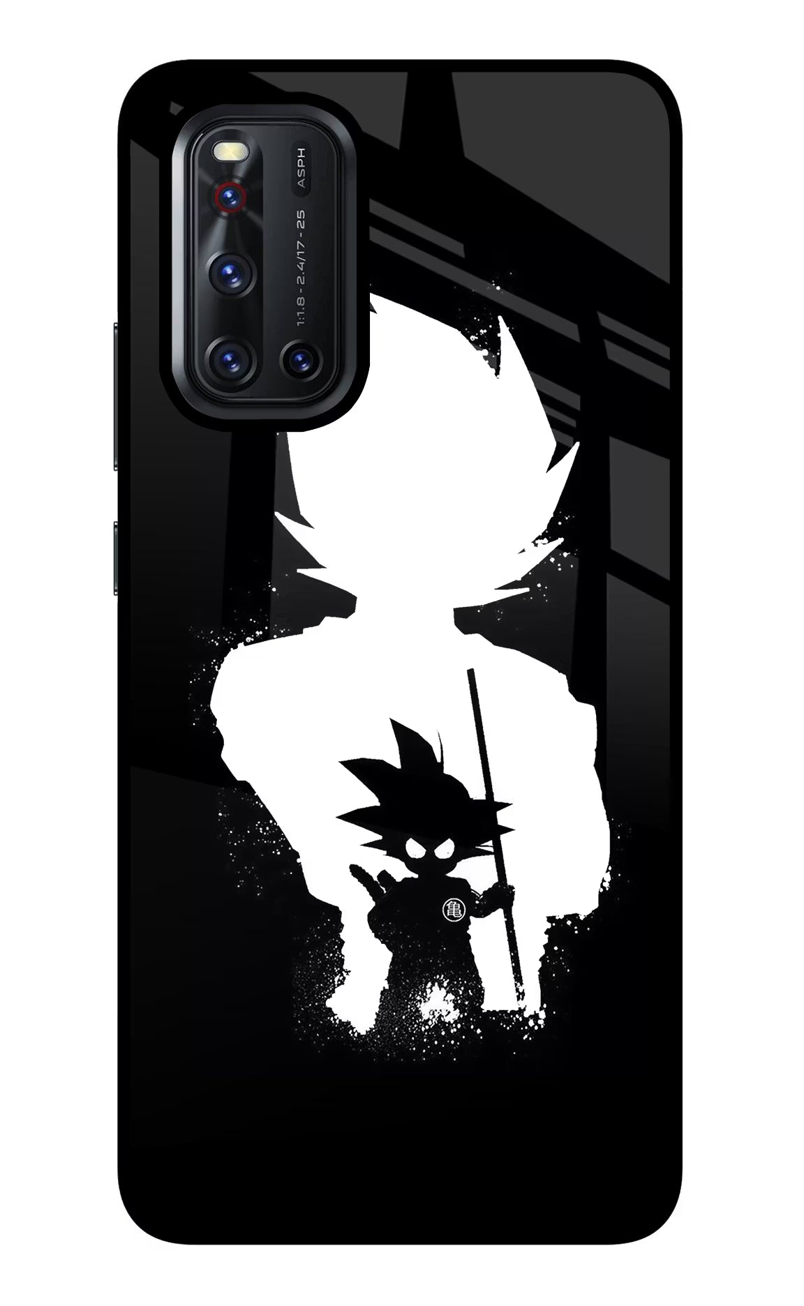 Goku Shadow Vivo V19 Glass Case Back Cover by Casekaro