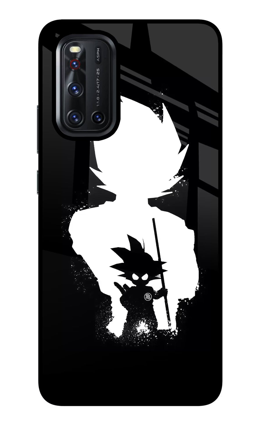 Goku Shadow Vivo V19 Back Cover, Glass case