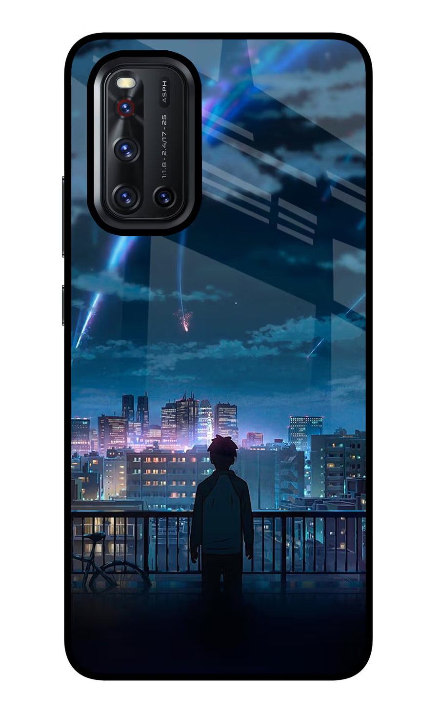 Anime Vivo V19 Back Cover, Glass case
