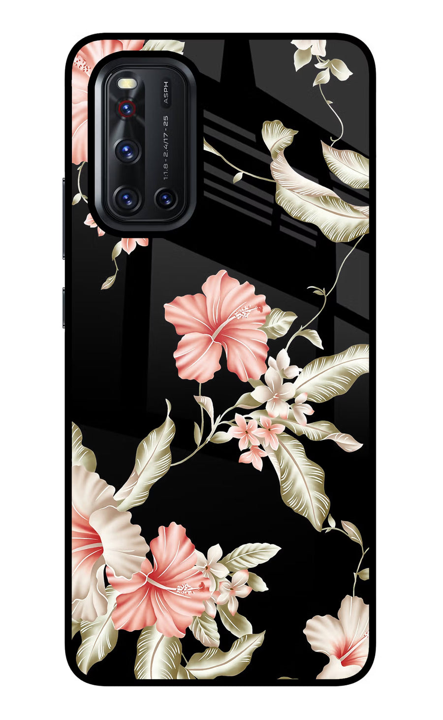 Flowers Vivo V19 Back Cover, Glass case