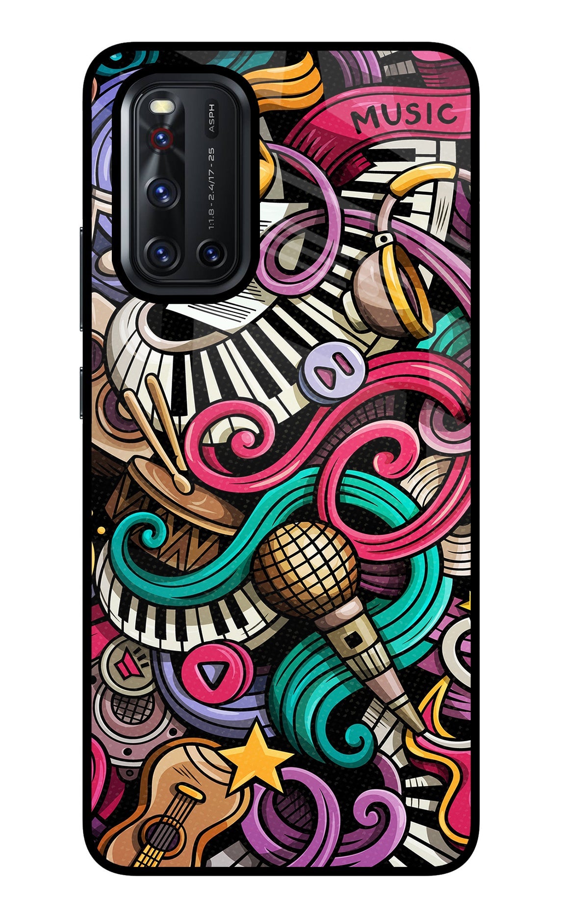 Music Abstract Vivo V19 Glass Case