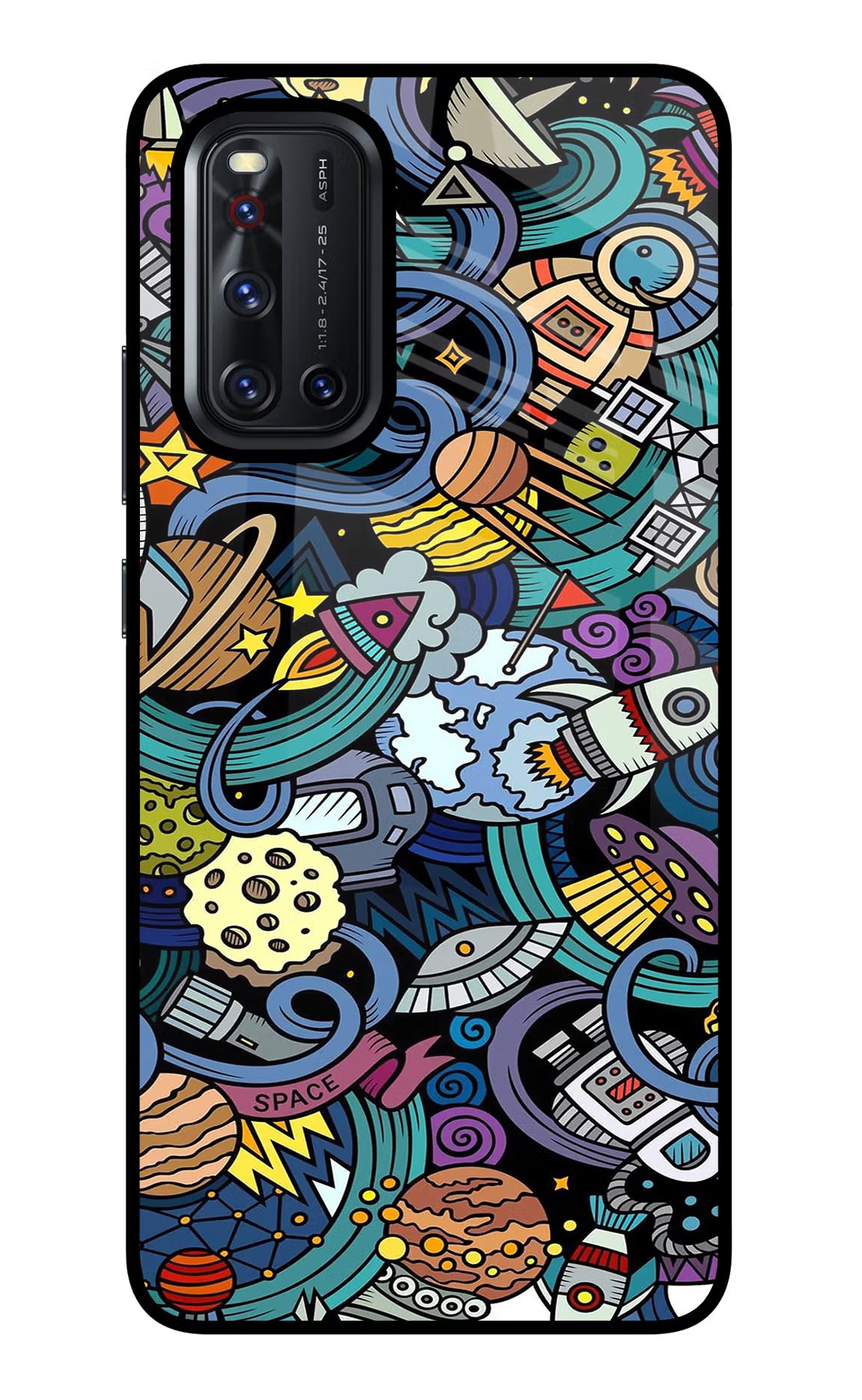 Space Abstract Vivo V19 Glass Case Back Cover by Casekaro