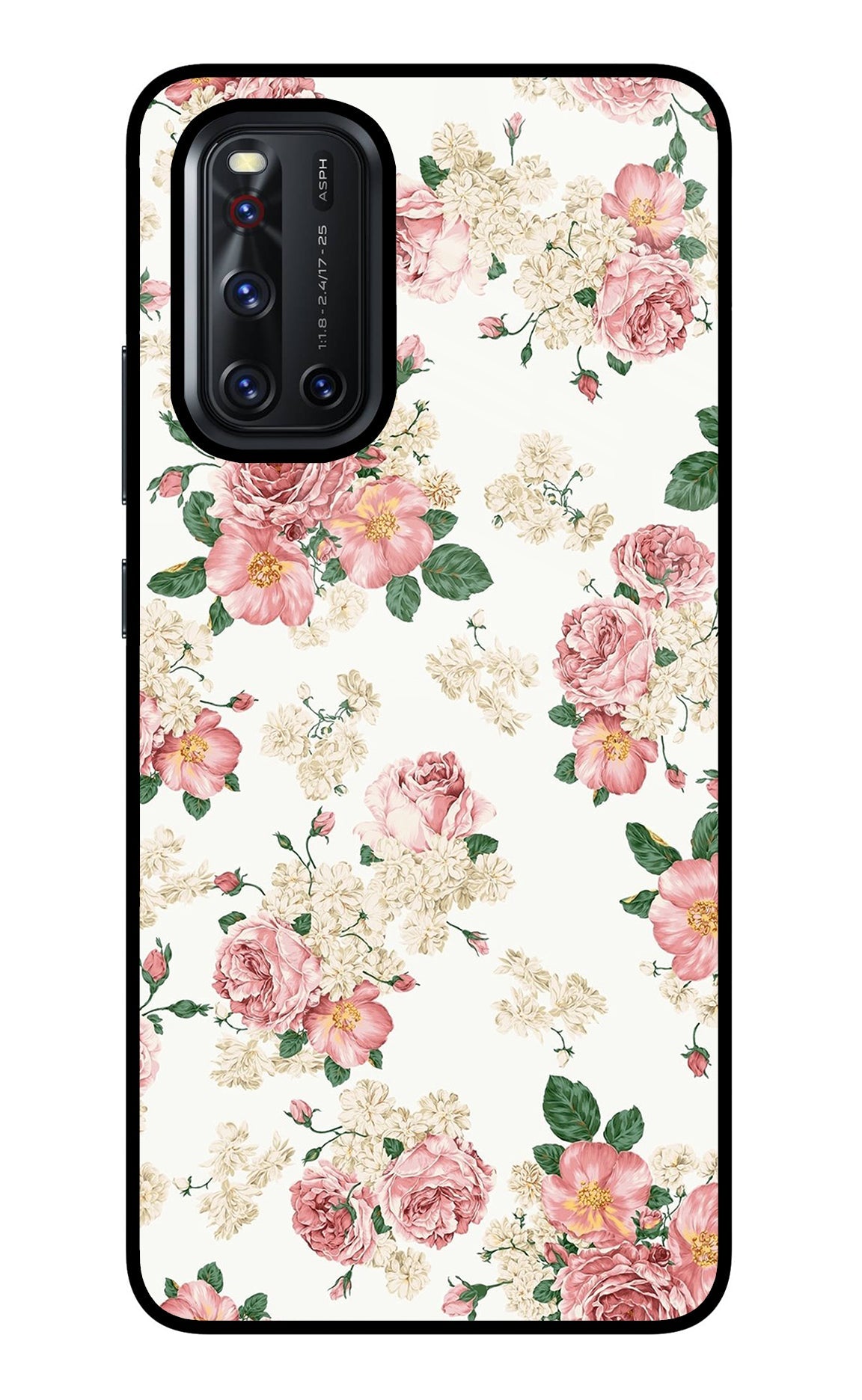 Flowers Vivo V19 Glass Case