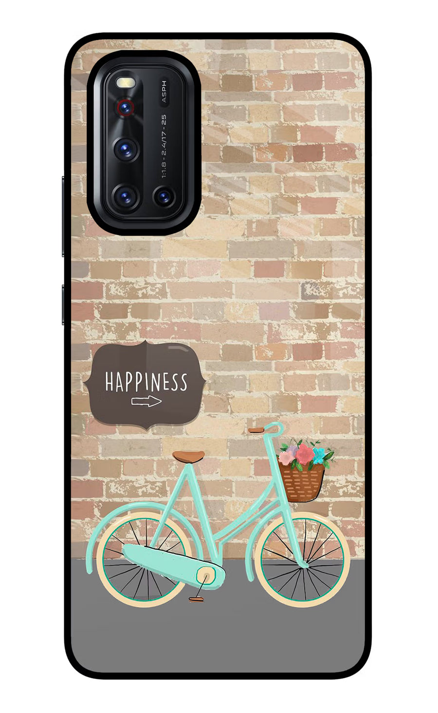Happiness Artwork Vivo V19 Back Cover, Glass case