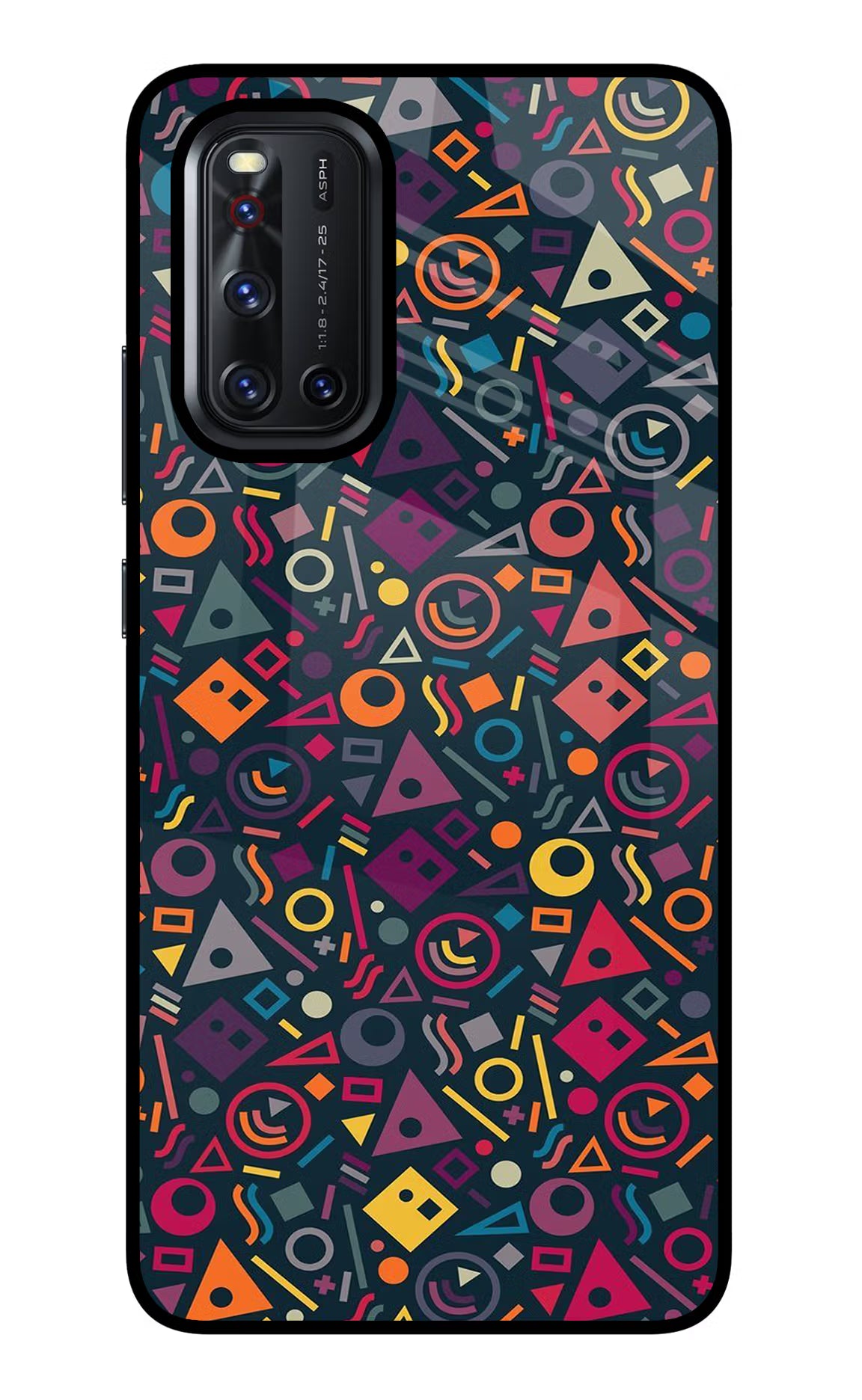 Geometric Abstract Vivo V19 Glass Case Back Cover by Casekaro