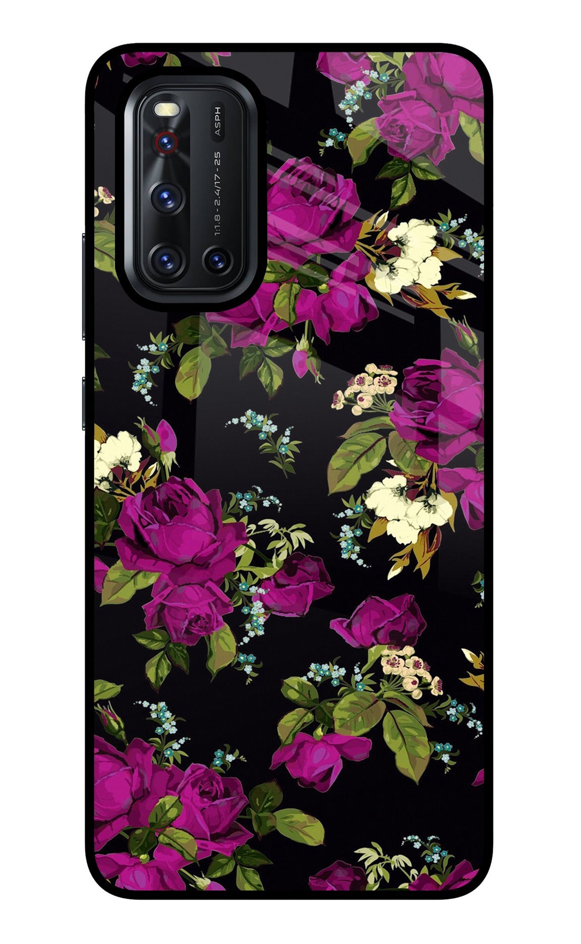 Flowers Vivo V19 Glass Case