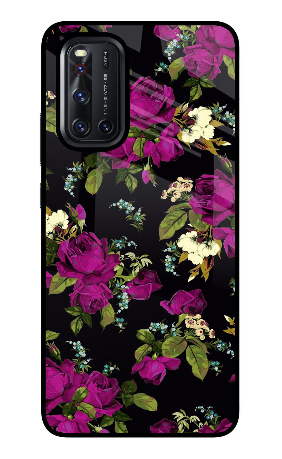 Flowers Vivo V19 Back Cover, Glass case