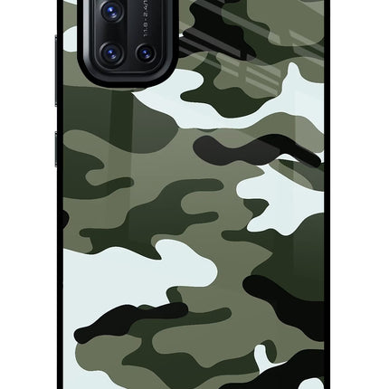 Camouflage Vivo V19 Glass Case Back Cover by Casekaro