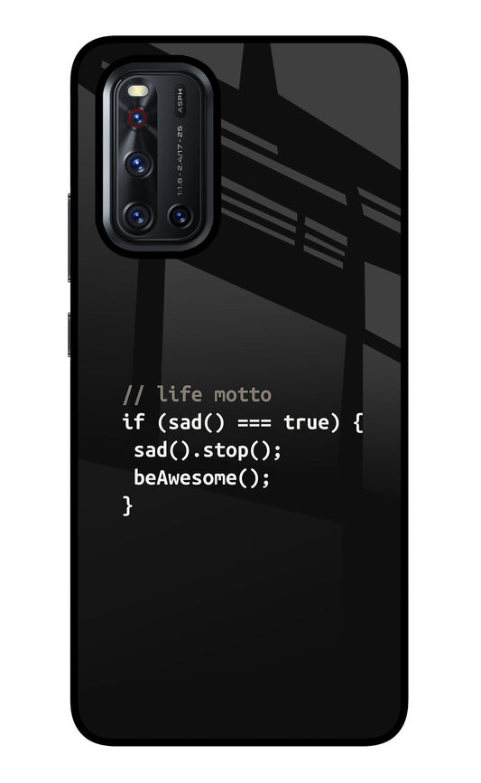 Life Motto Code Vivo V19 Glass Case
