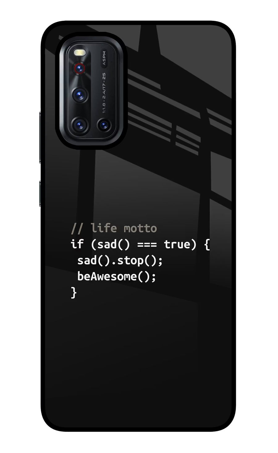 Life Motto Code Vivo V19 Back Cover, Glass case