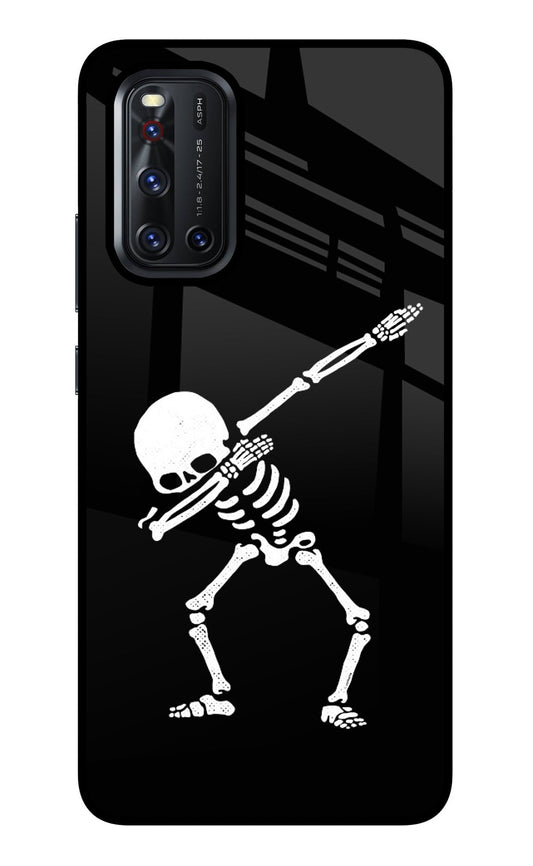 Dabbing Skeleton Art Vivo V19 Glass Case