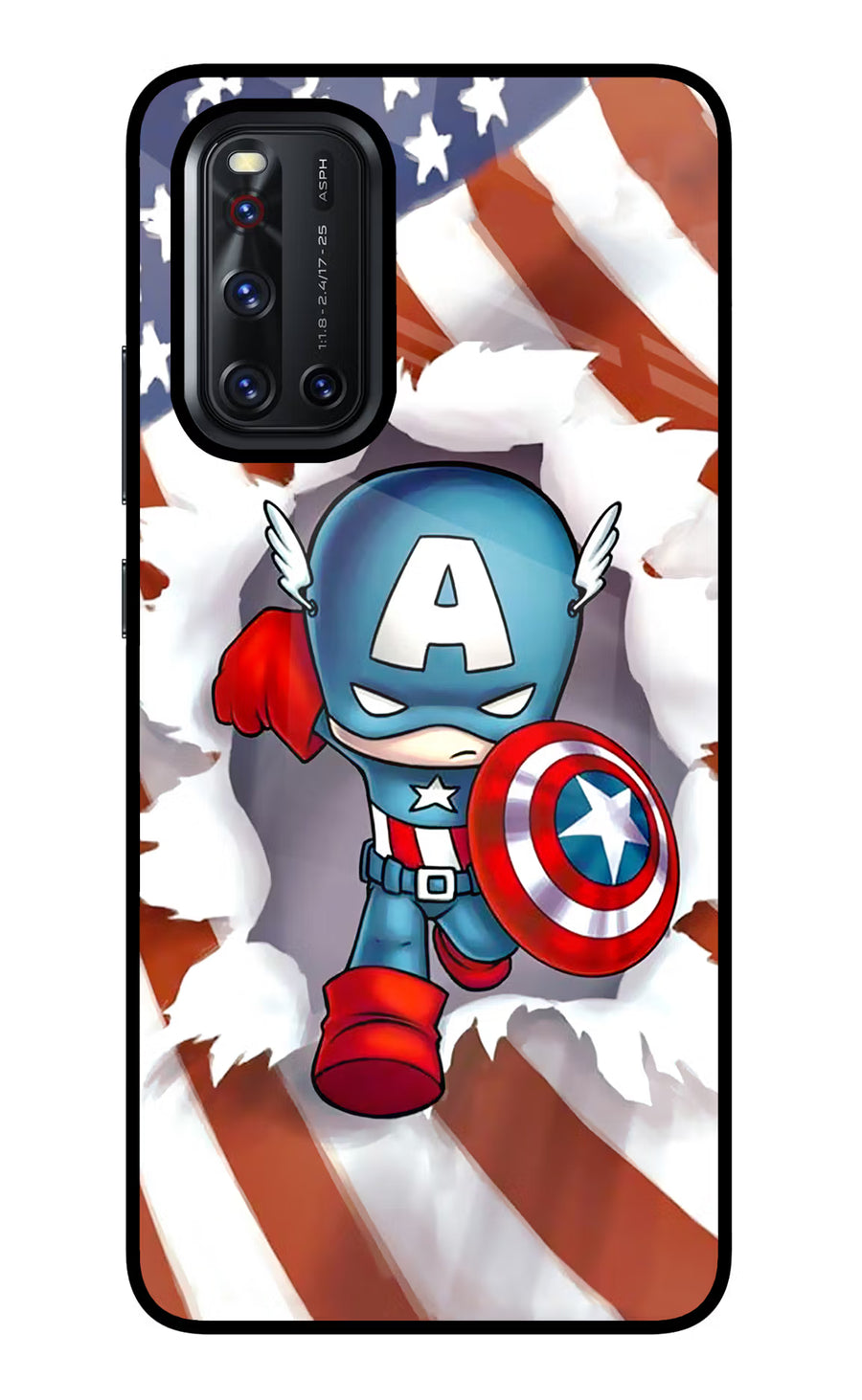 Captain America Vivo V19 Back Cover, Glass case