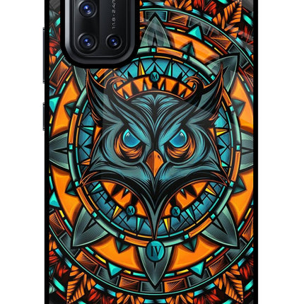 Angry Owl Art Vivo V19 Glass Case Back Cover by Casekaro