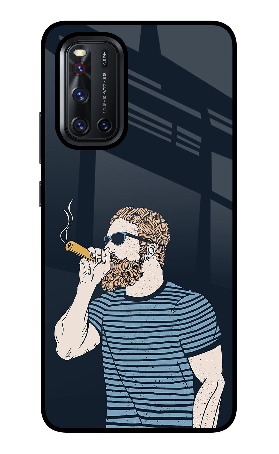 Smoking Vivo V19 Glass Case Back Cover by Casekaro