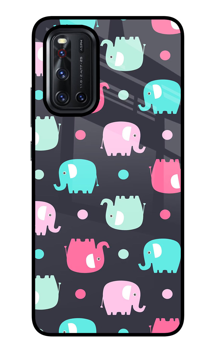 Elephants Vivo V19 Back Cover, Glass case