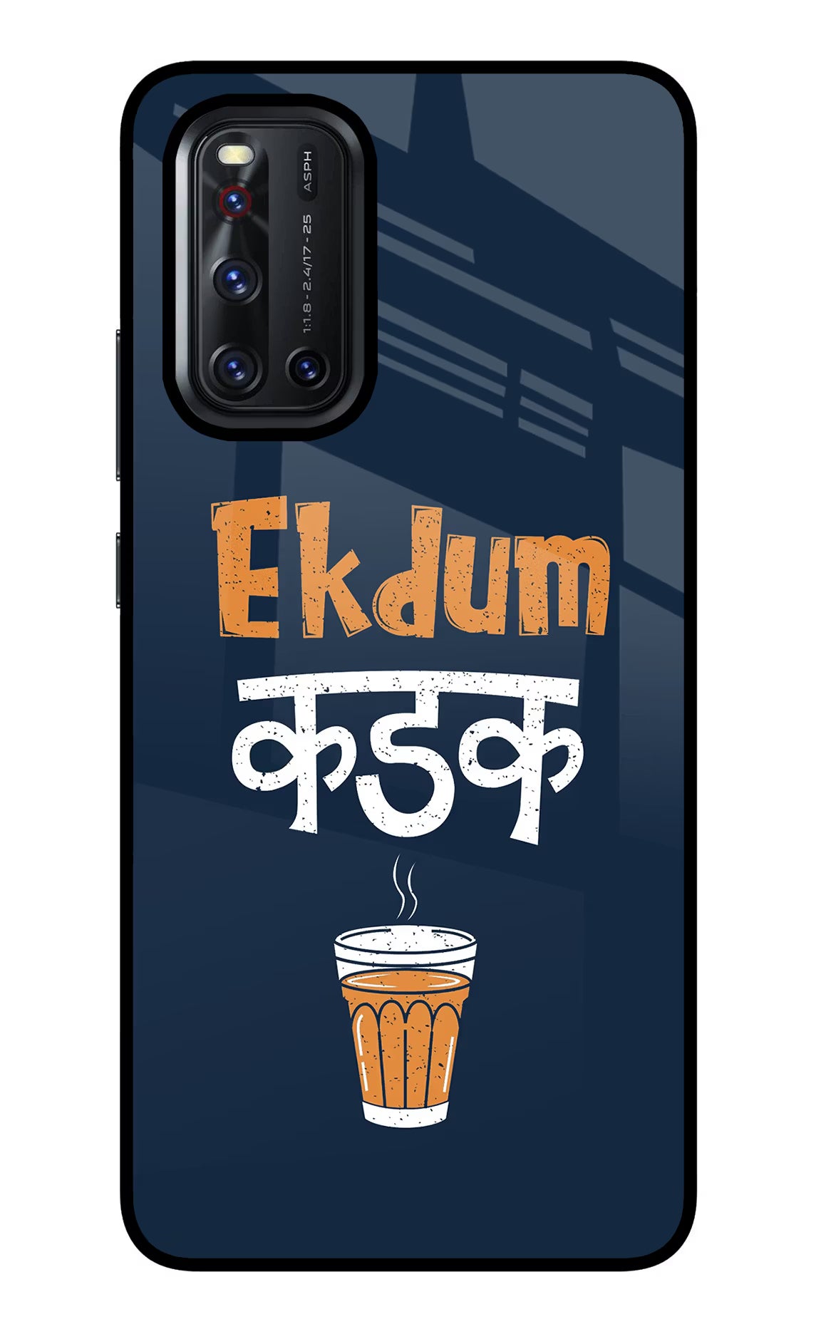 Ekdum Kadak Chai Vivo V19 Glass Case Back Cover by Casekaro