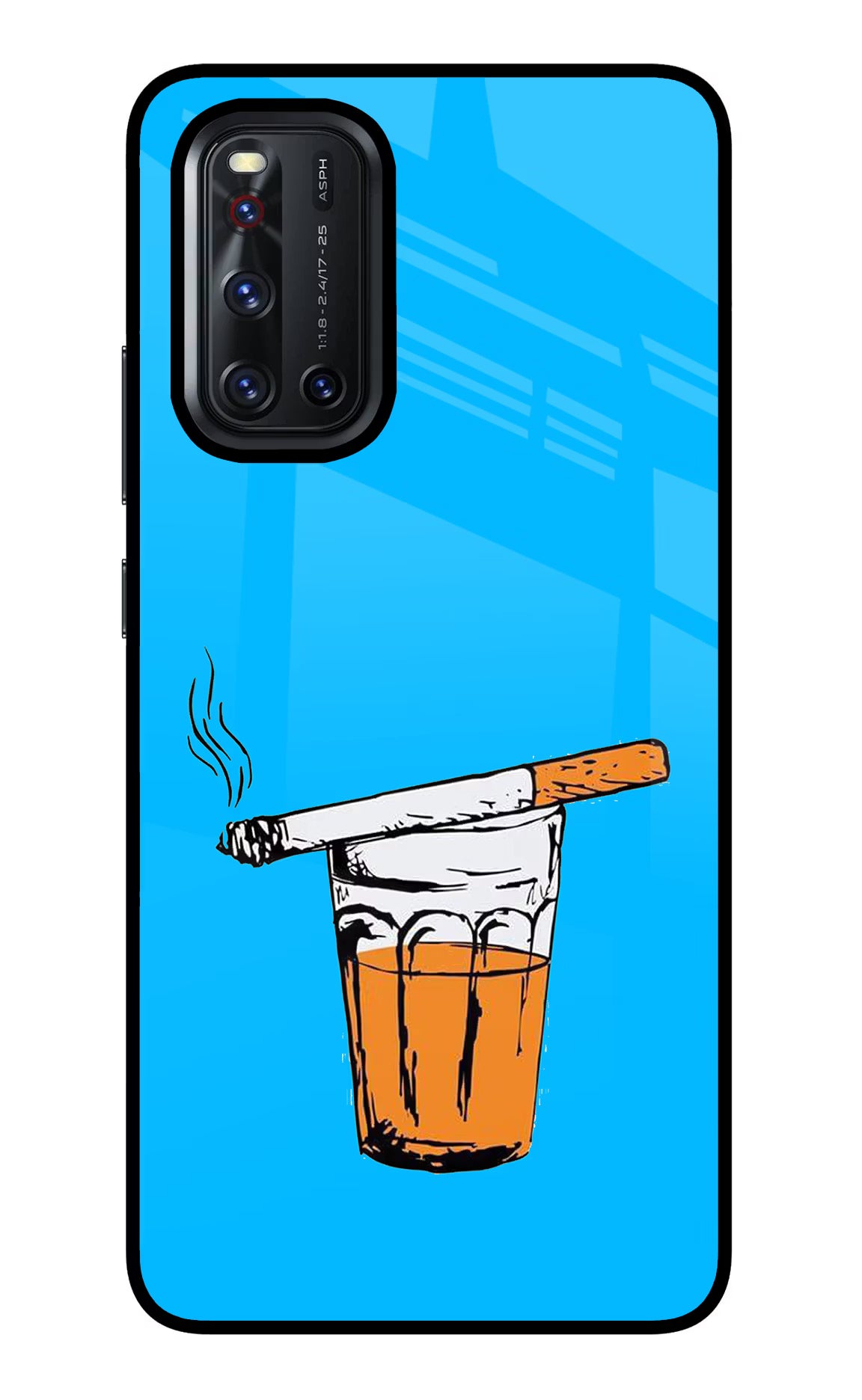Chai Sutta Vivo V19 Glass Case Back Cover by Casekaro