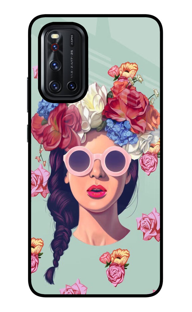 Pretty Girl Vivo V19 Glass Case Back Cover by Casekaro