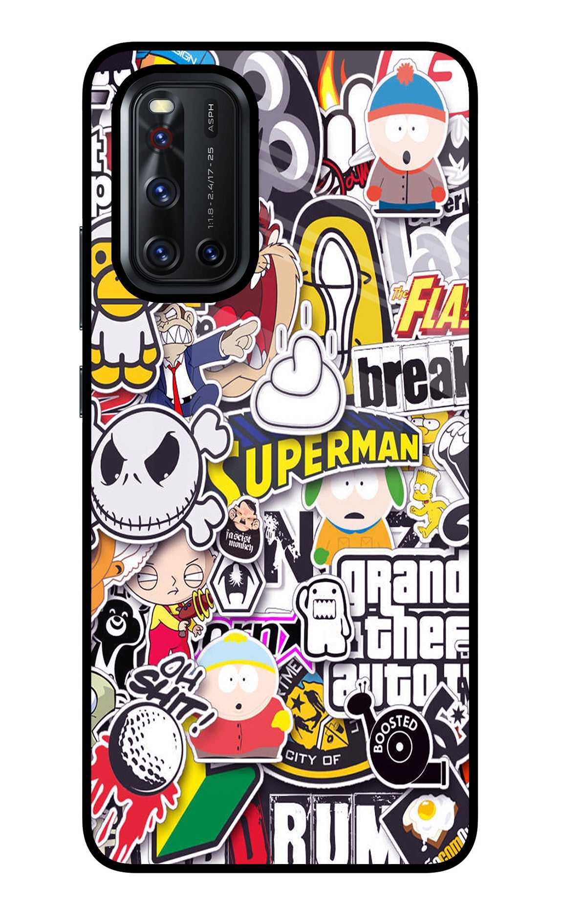 Sticker Bomb Vivo V19 Back Cover