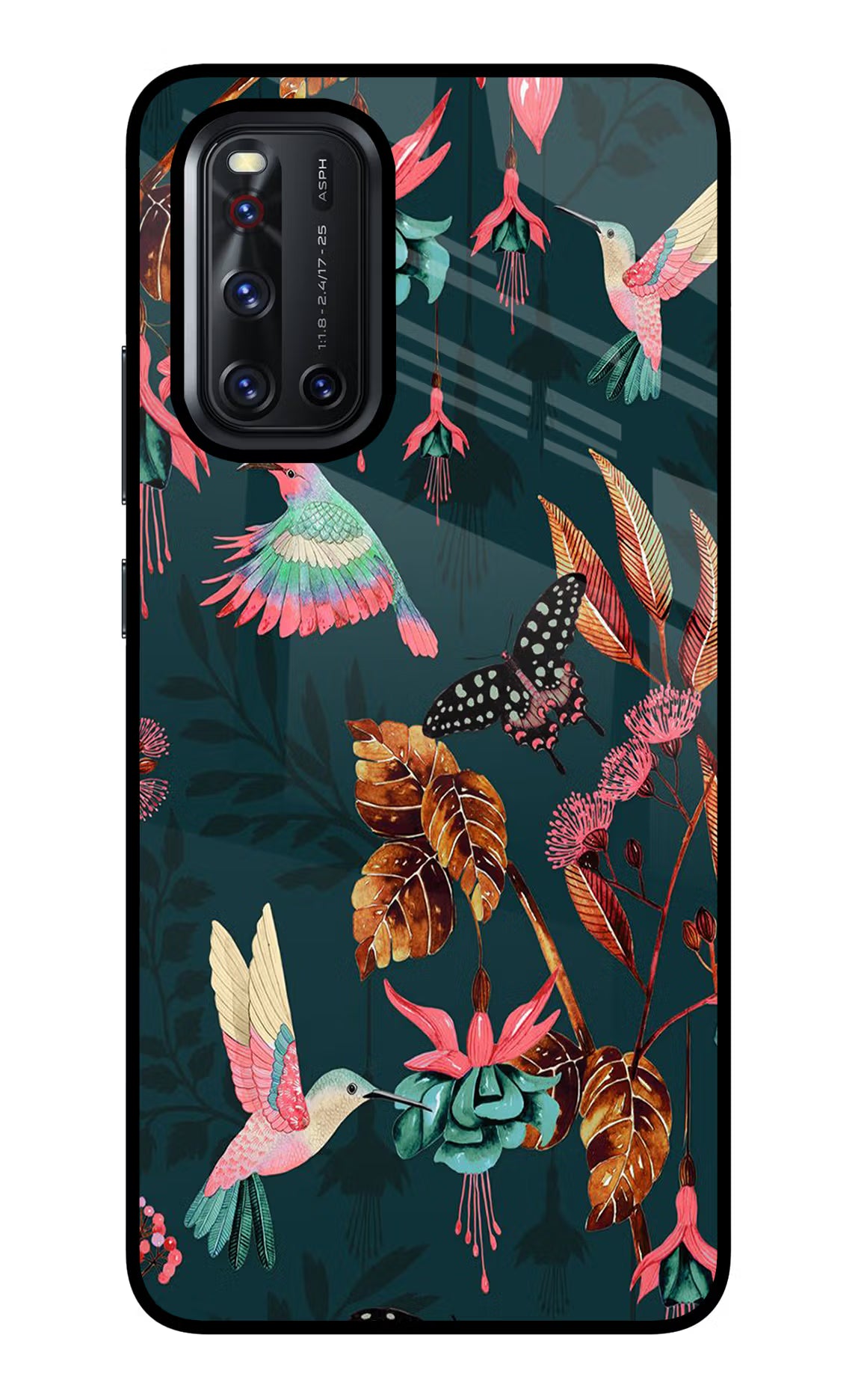 Birds Vivo V19 Glass Case Back Cover by Casekaro