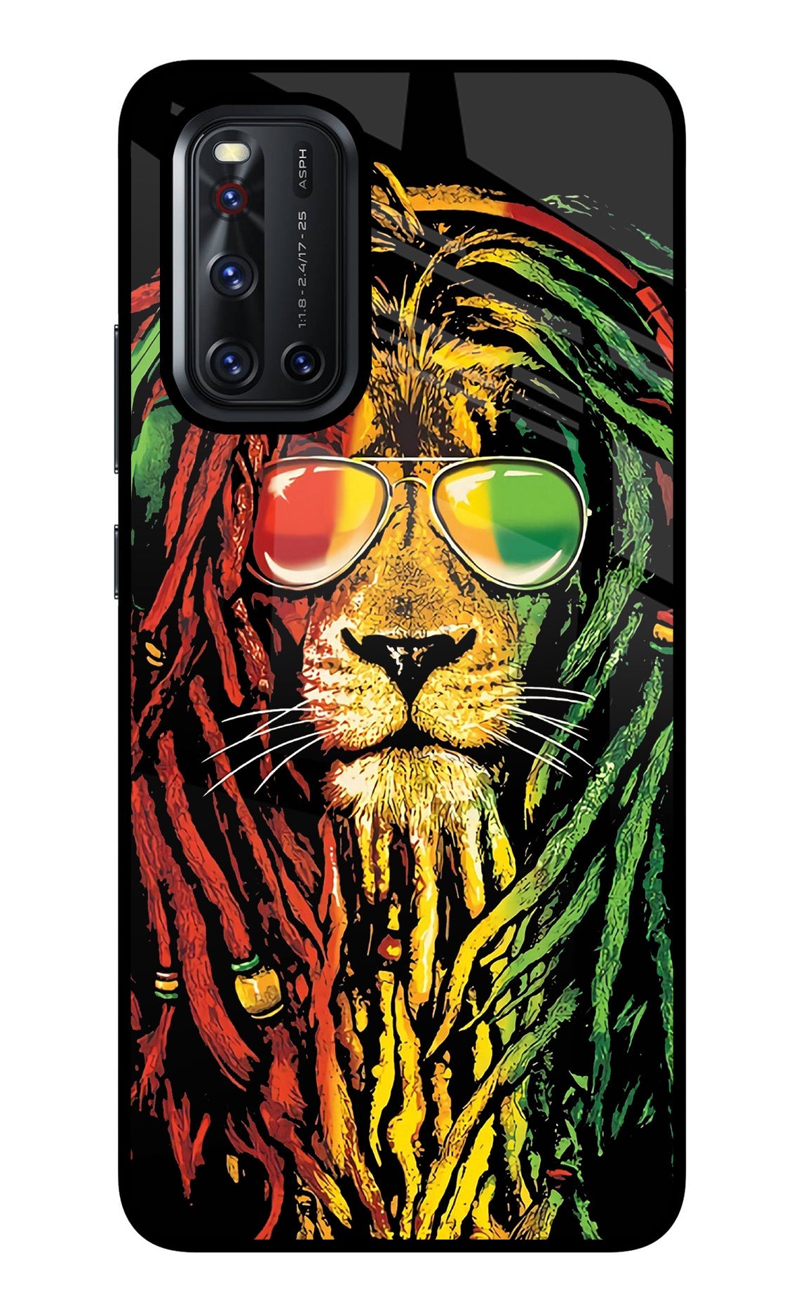 Rasta Lion Vivo V19 Glass Case