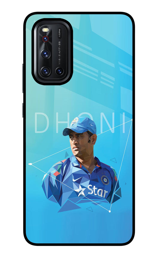 Dhoni Artwork Vivo V19 Glass Case