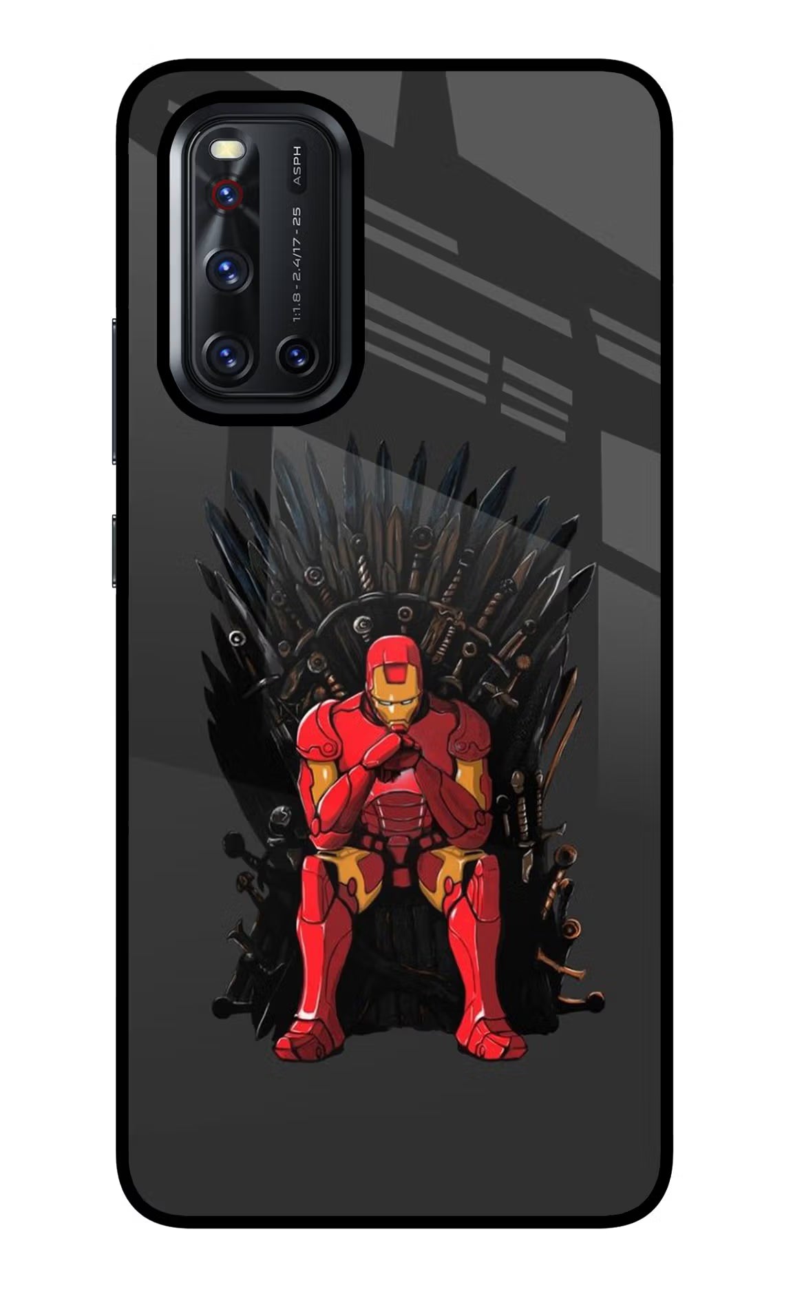 Ironman Throne Vivo V19 Glass Case Back Cover by Casekaro