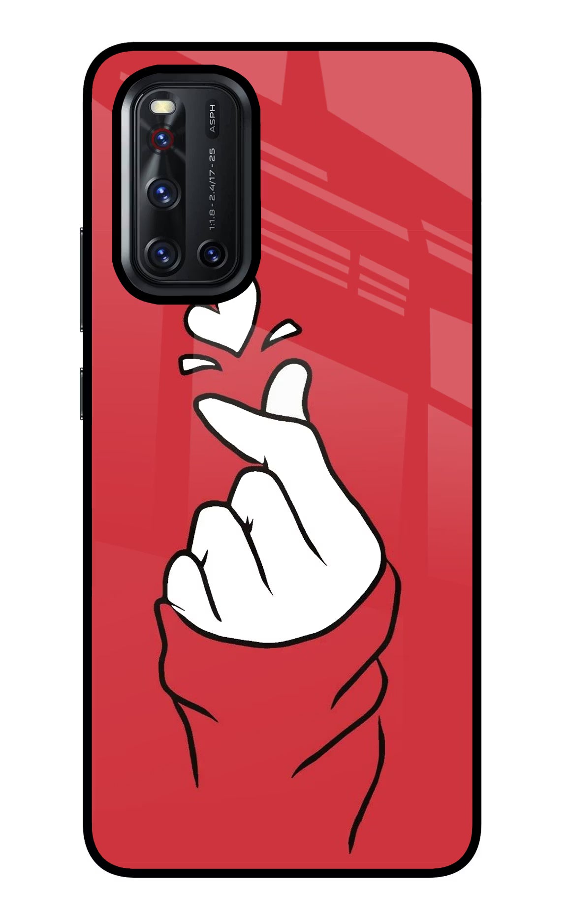 Korean Love Sign Vivo V19 Glass Case