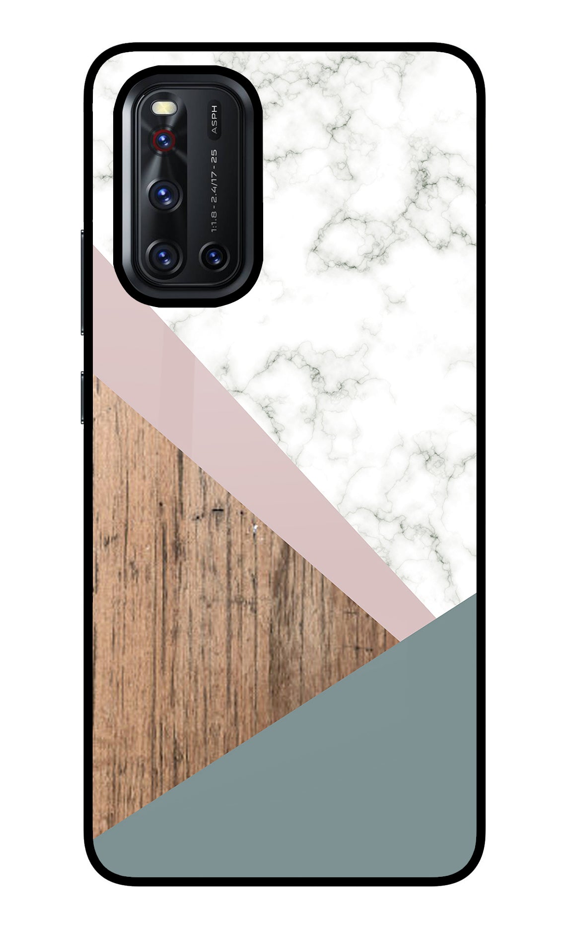 Marble wood Abstract Vivo V19 Glass Case