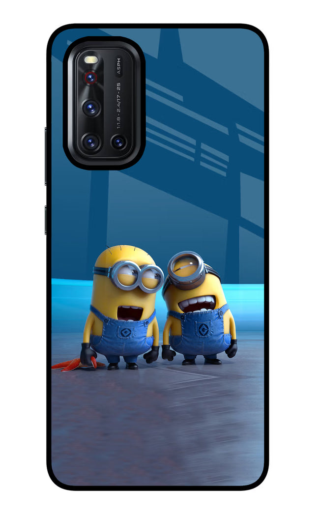 Minion Laughing Vivo V19 Glass Case Back Cover by Casekaro