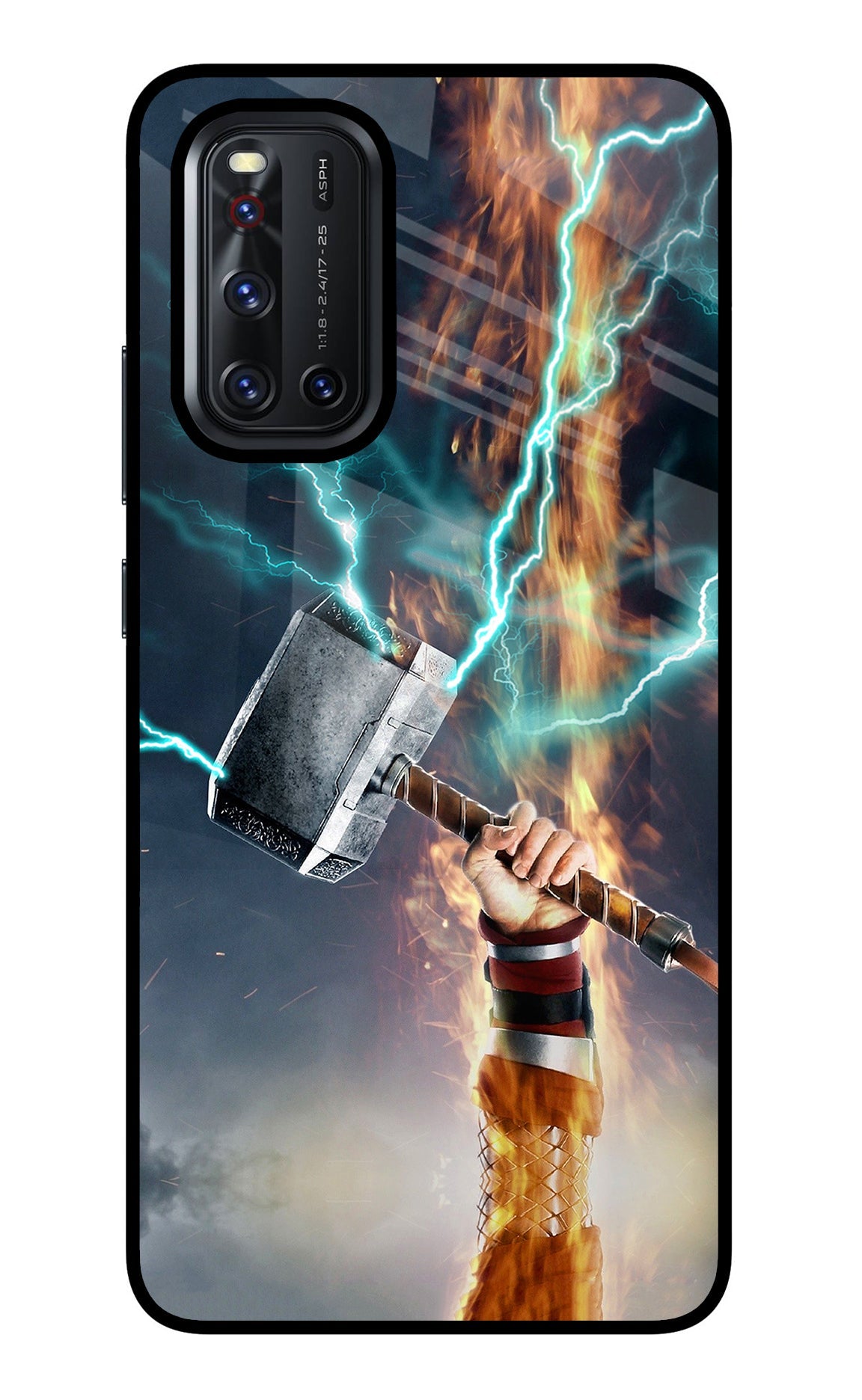 Thor Hammer Mjolnir Vivo V19 Glass Case