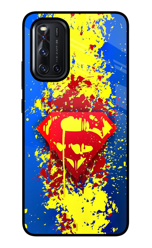 Superman logo Vivo V19 Glass Case