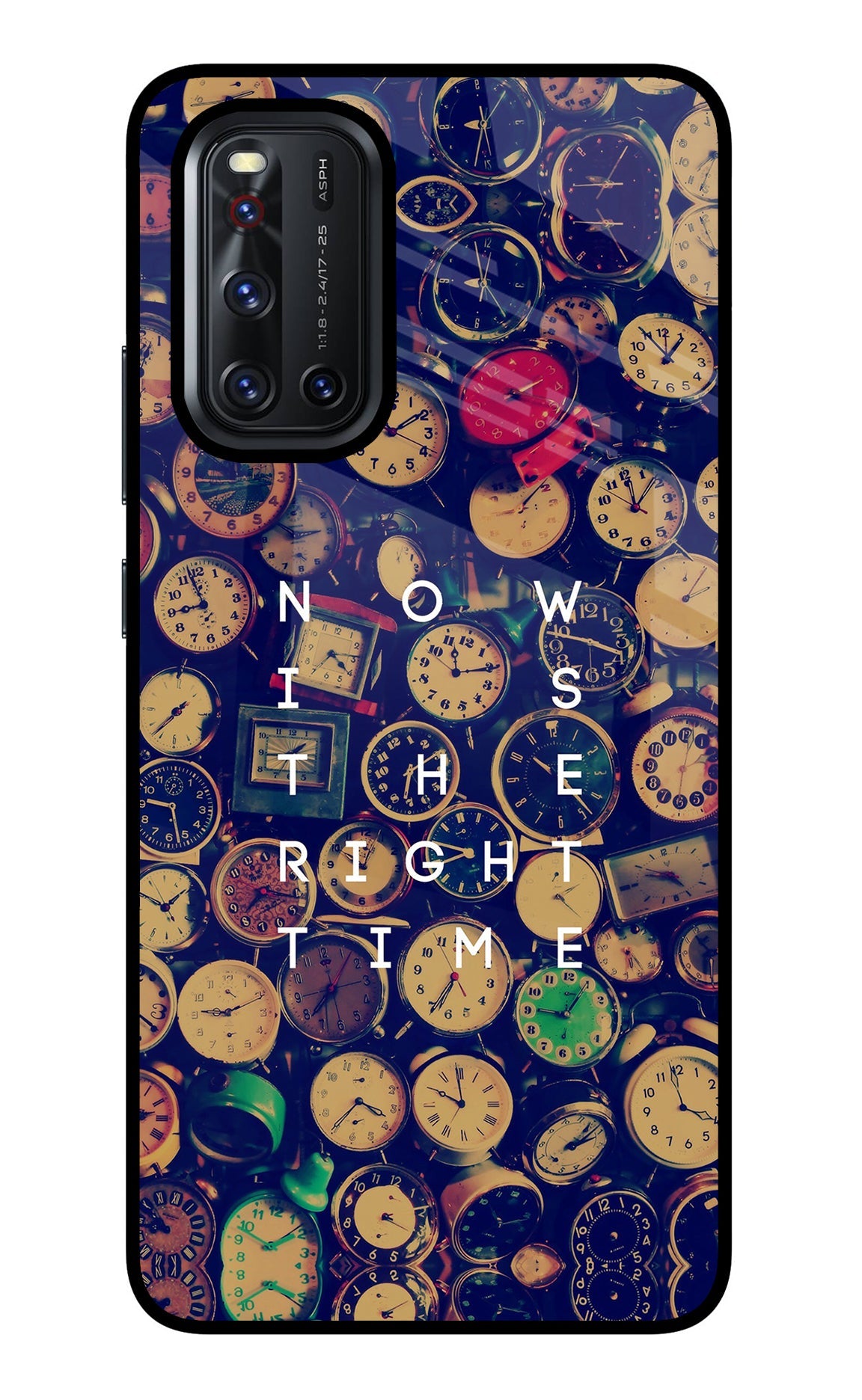 Now is the Right Time Quote Vivo V19 Glass Case