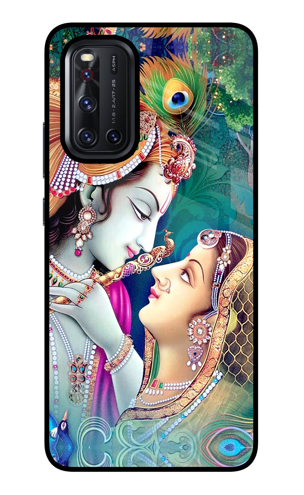 Lord Radha Krishna Vivo V19 Glass Case Back Cover by Casekaro
