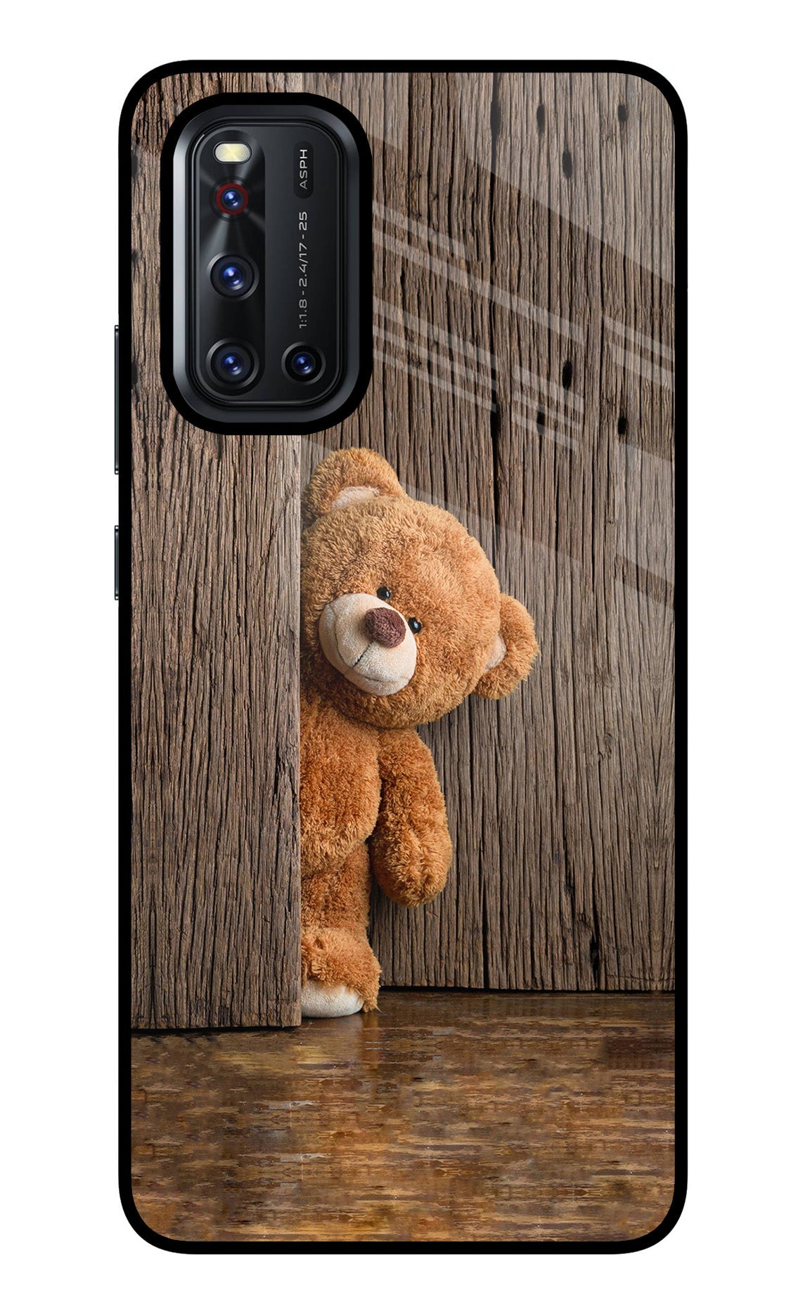 Teddy Wooden Vivo V19 Glass Case