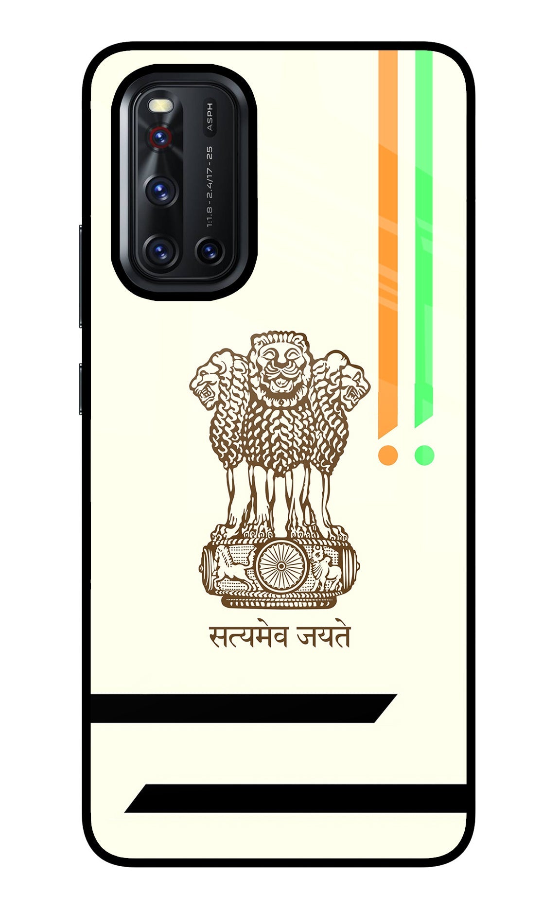 Satyamev Jayate Brown Logo Vivo V19 Glass Case