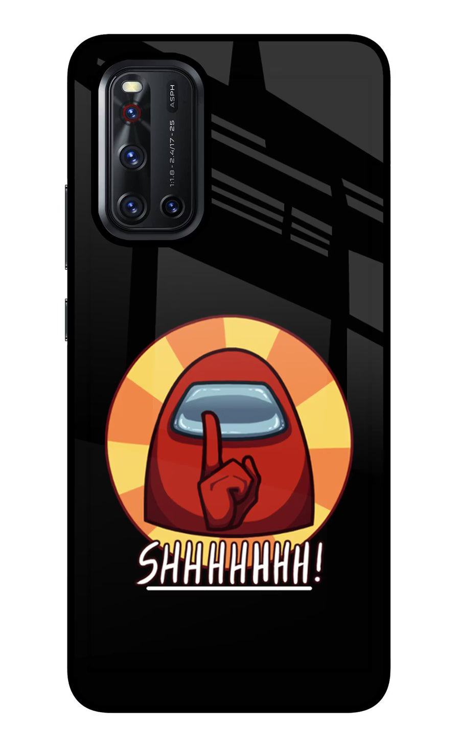 Among Us Shhh! Vivo V19 Back Cover, Glass case