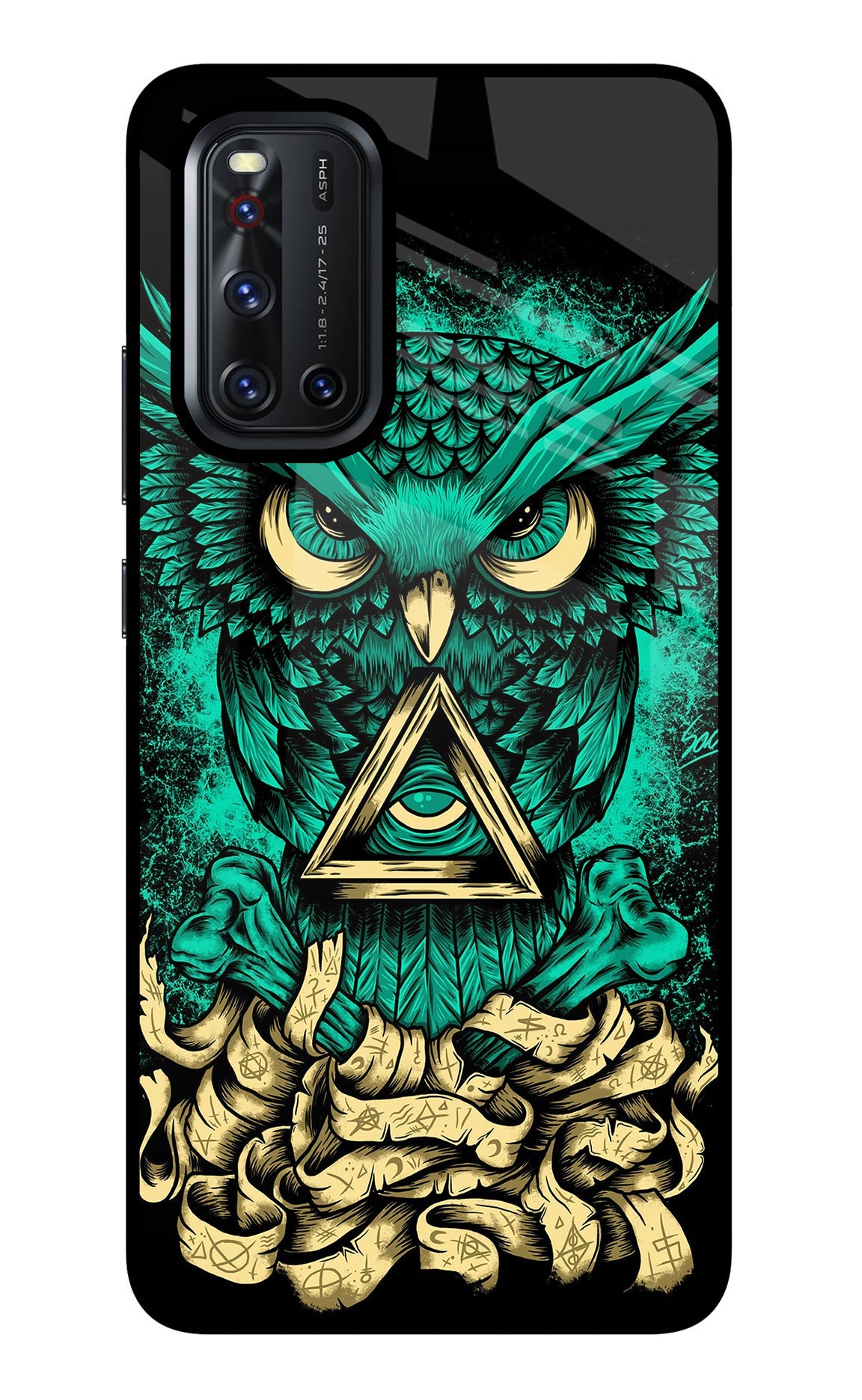 Green Owl Vivo V19 Glass Case