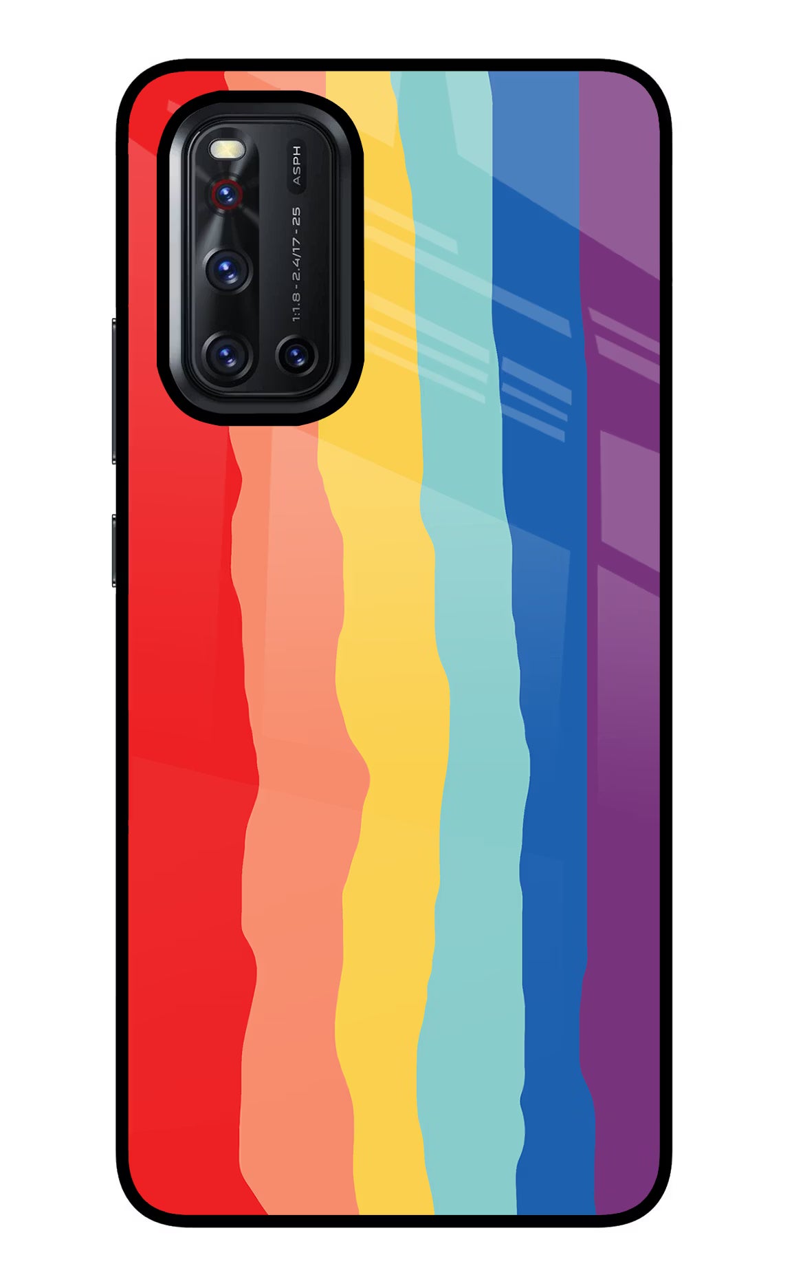 Rainbow Vivo V19 Glass Case Back Cover by Casekaro