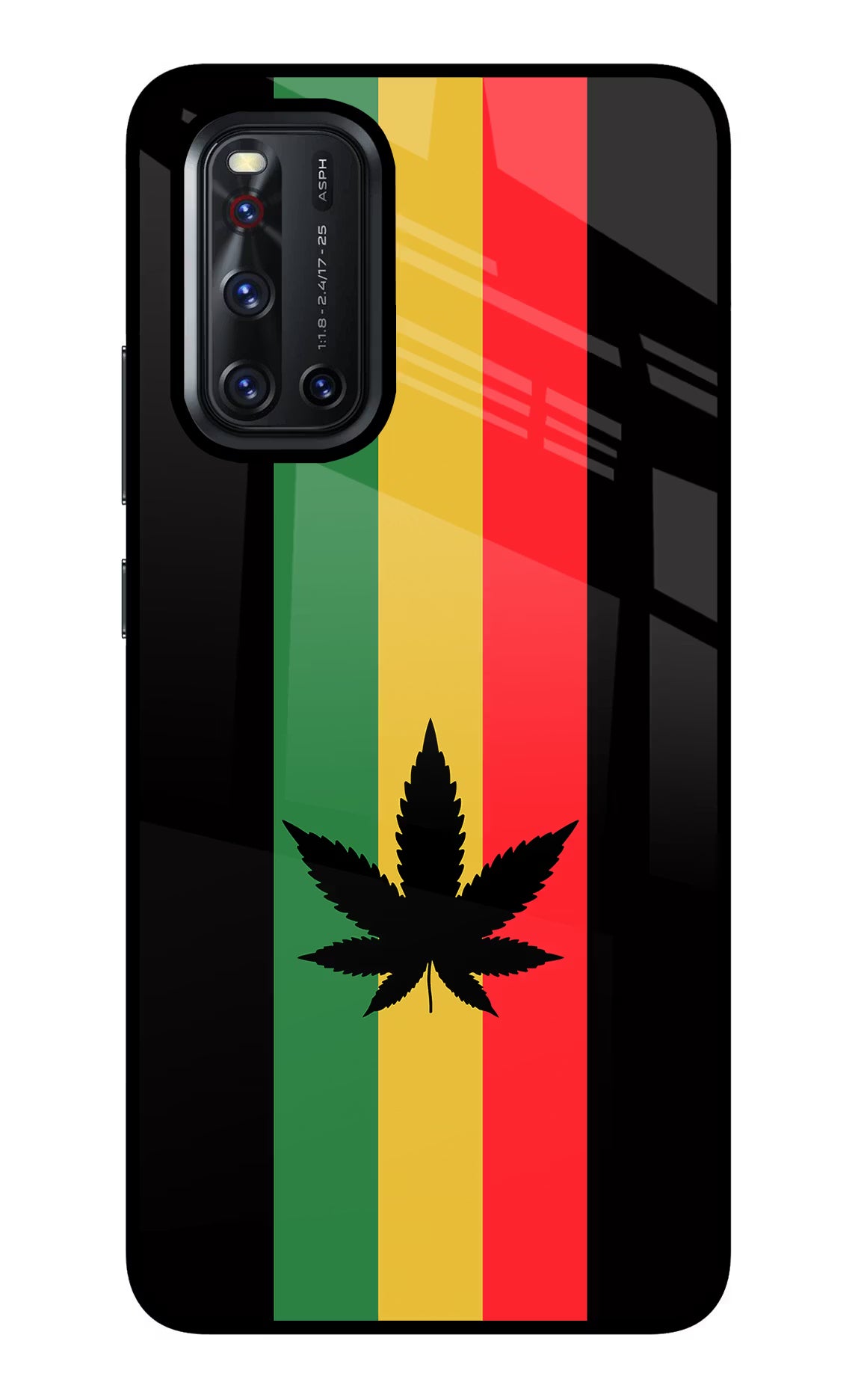 Weed Flag Vivo V19 Glass Case Back Cover by Casekaro